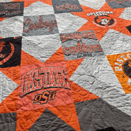 Oklahoma State University OSU Cowboys T-Shirt Quilt
